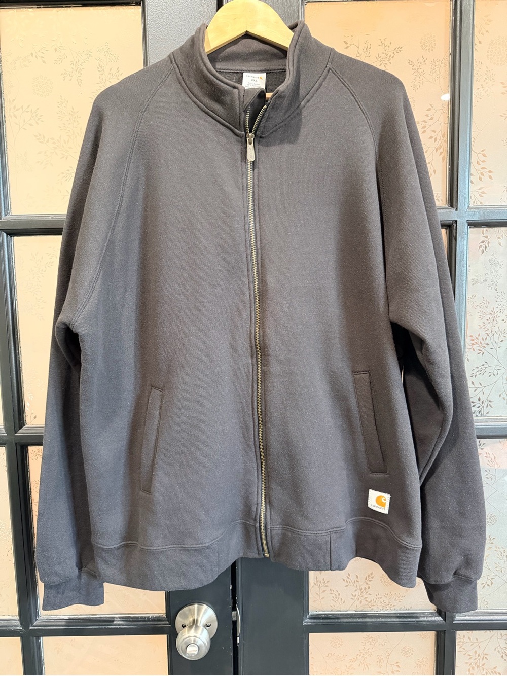 Carhartt Brown Black Heavyweight Full Zip Sweatshirt Jacket Size 2XL #0919